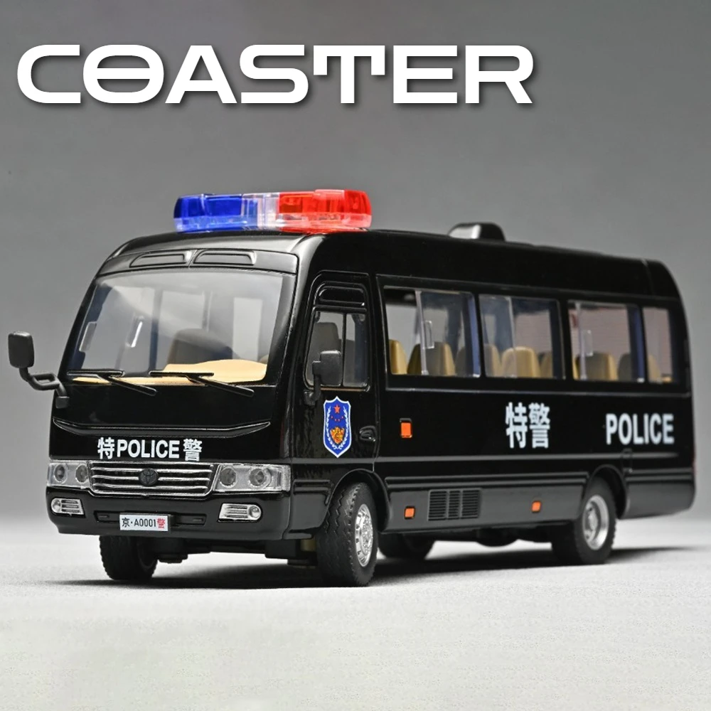 

Scale 1:24 Coaster Rezvani Vengeance Police Car Model Toy Pull Back Wheel Steering Exquisite Interior Models Birthday Gifts
