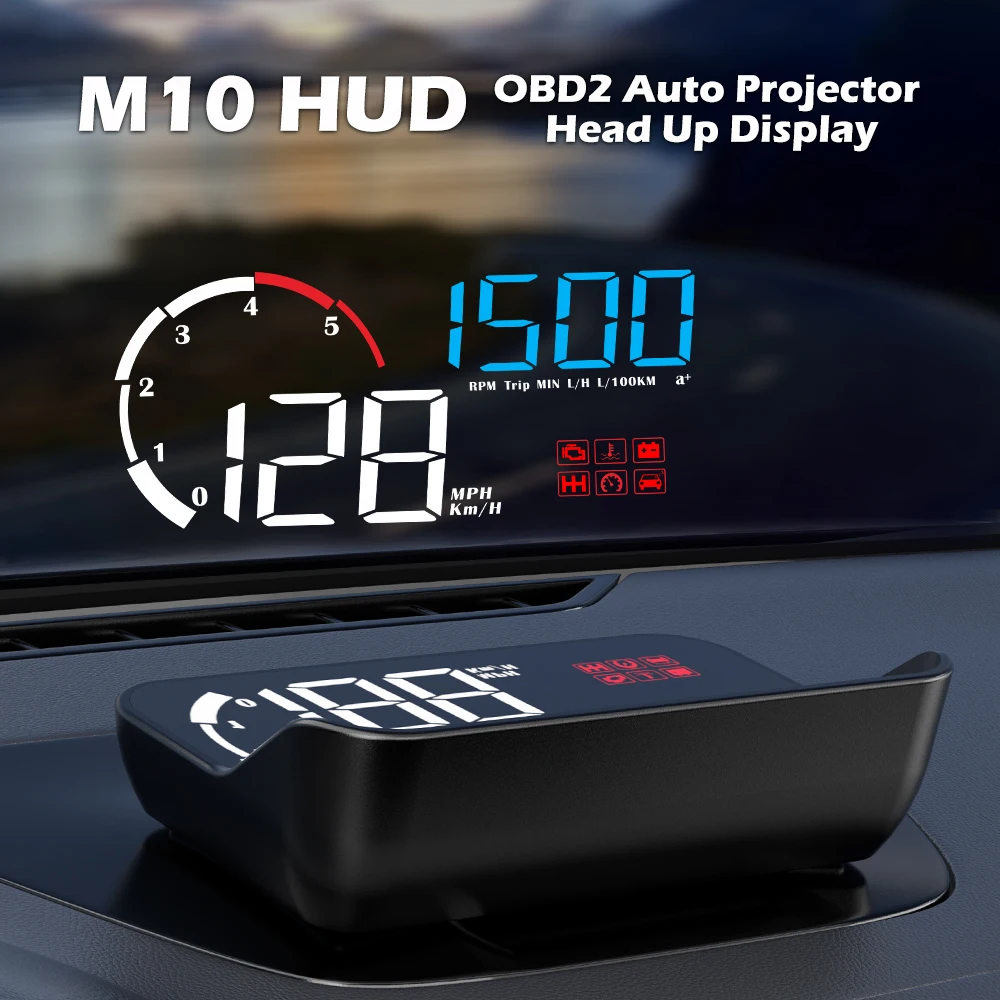 Auto M10 Hud Display OBD2 HUD Head Up Display Km/H Tachometer Windschutzscheibe Projektion Übergeschwindigkeitswarnung Digital On Board Computer