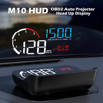 Pantalla Hud M10 para coche, pantalla frontal OBD2 HUD, velocímetro Km/H, proyección de parabrisas, advertencia de exceso de velocidad, ordenador Digital a bordo 1