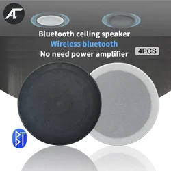 4pcs Bluetooth Ceiling Speaker 6inch Full-Range Wall Loudspeakers Home Theater Sound System HiFi Stereo Audio Bathroom Hotel