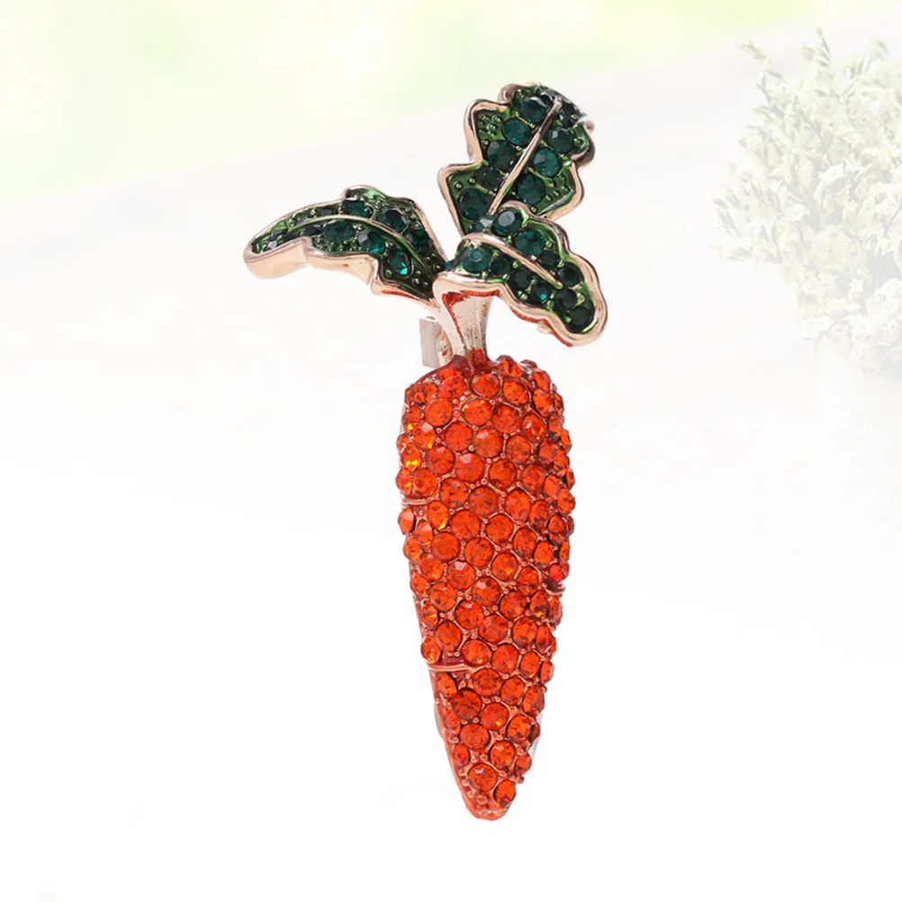 

2 Pcs Alloy Brooch Women Rhinestone Breastpin Carrot Brooches Jewelry Accessories Gifts For Daily Use Occasions Wedding Parties