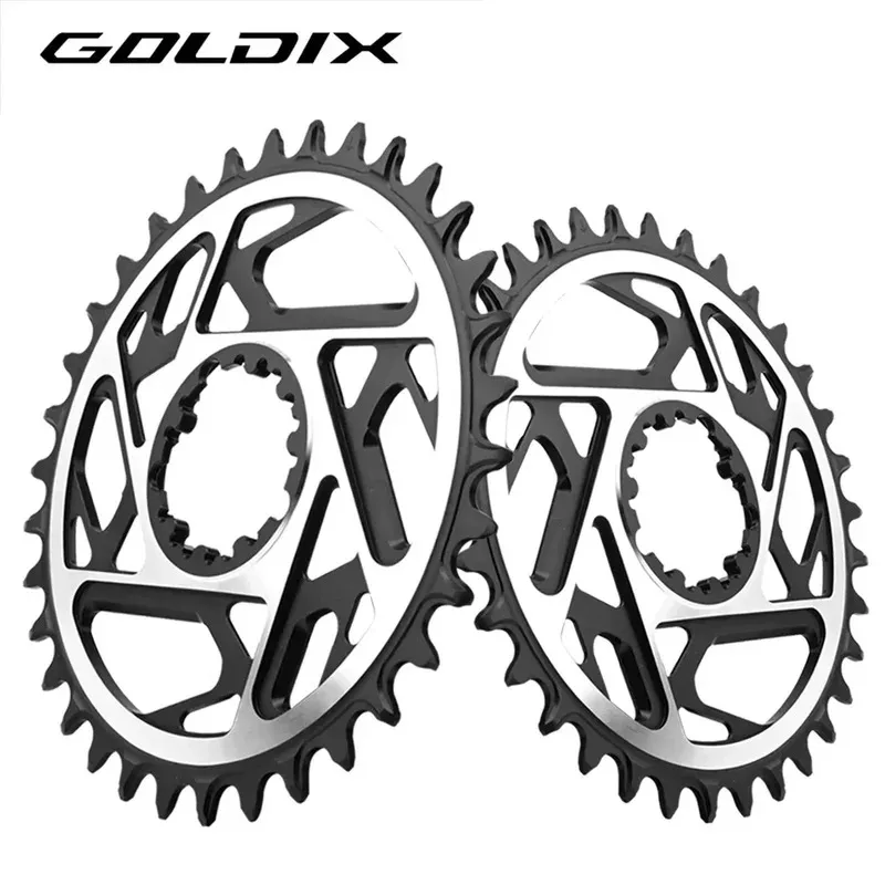

Звездочка GOLDIX MTB, смещенная 3 мм, 34T 36T 38T 40T 7075, алюминиевая узкая, широкая, с ЧПУ, 3 болта, звездочка с прямым креплением для горного велосипеда Fla