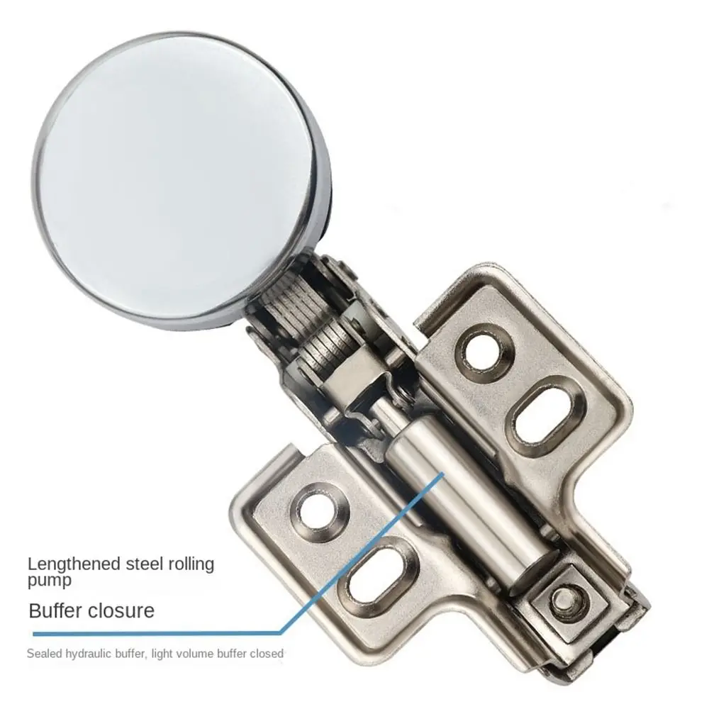 Cold-rolled Steel Glass Door Buffer Hinge Hydraulic Buffer Damping Cabinet Hinge Clip Connector Round Head