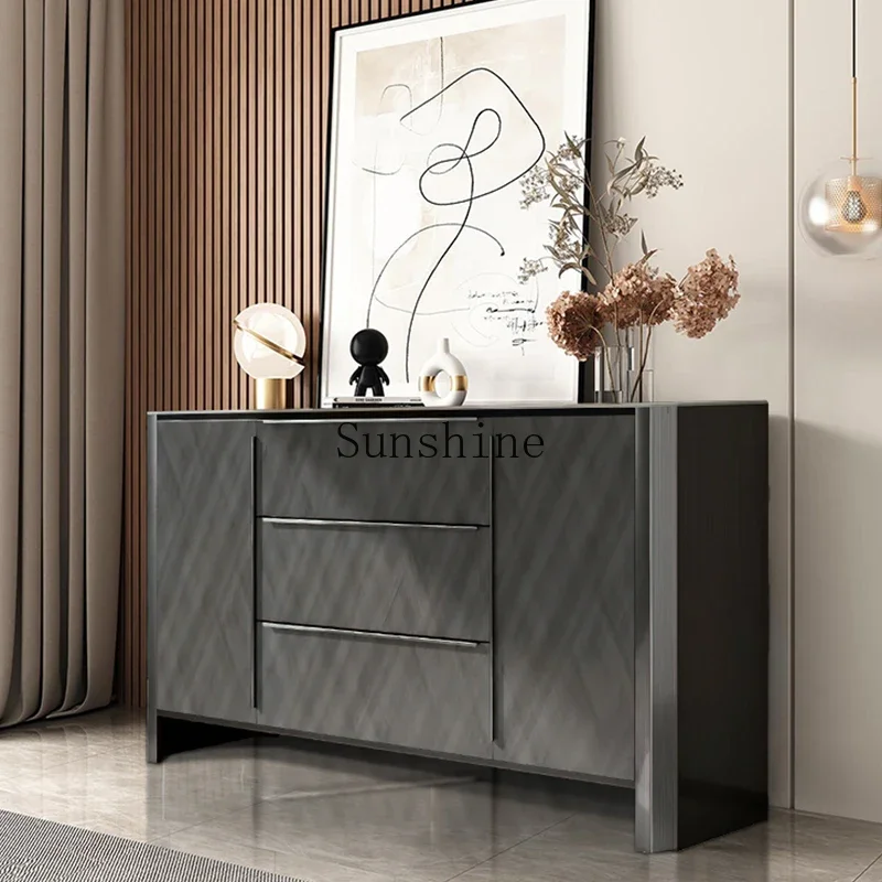 

Light luxury solid wood living room against the wall entrance simple storage cabinet