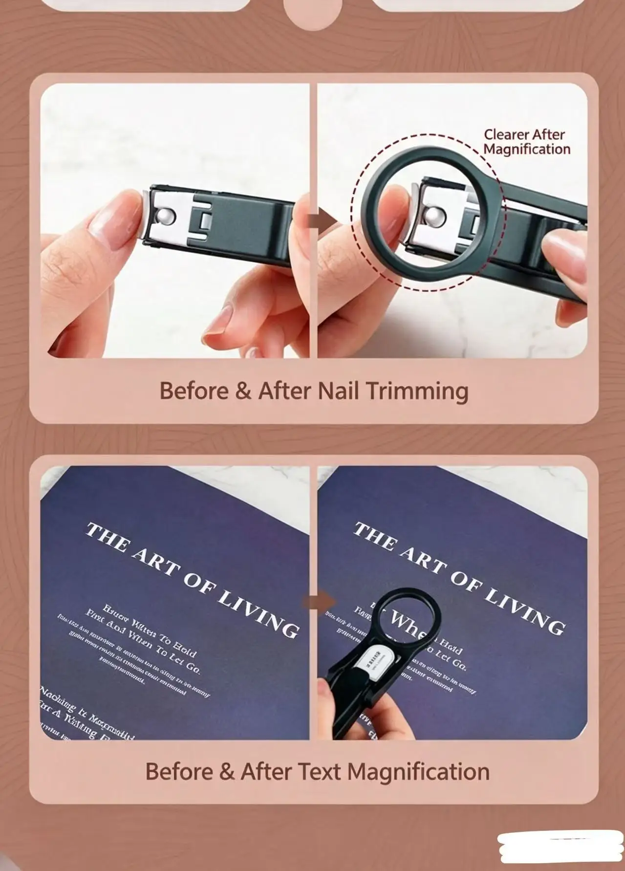 Nail Clipper With 10X Magnifying Glass, Elderly Seniors Nail Cutter, Splash‑Proof Labor‑Saving Manicure Tool view 3