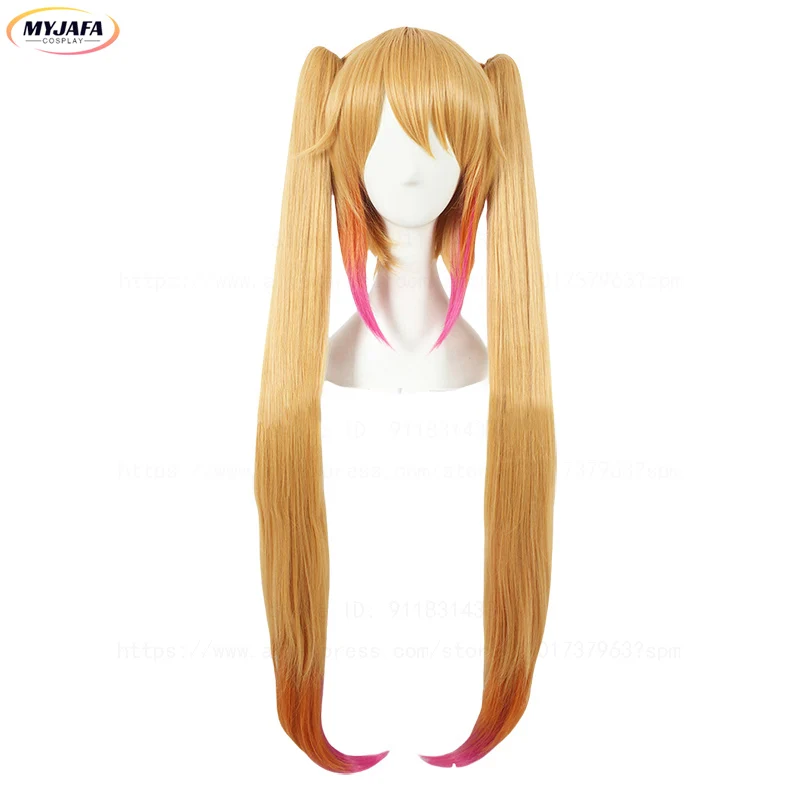 Tohru Cosplay Wig Kobayashi Dragon Maid Long Golden Pink Ombre Heat Resistant Synthetic Hair Anime Wigs + Wig Cap