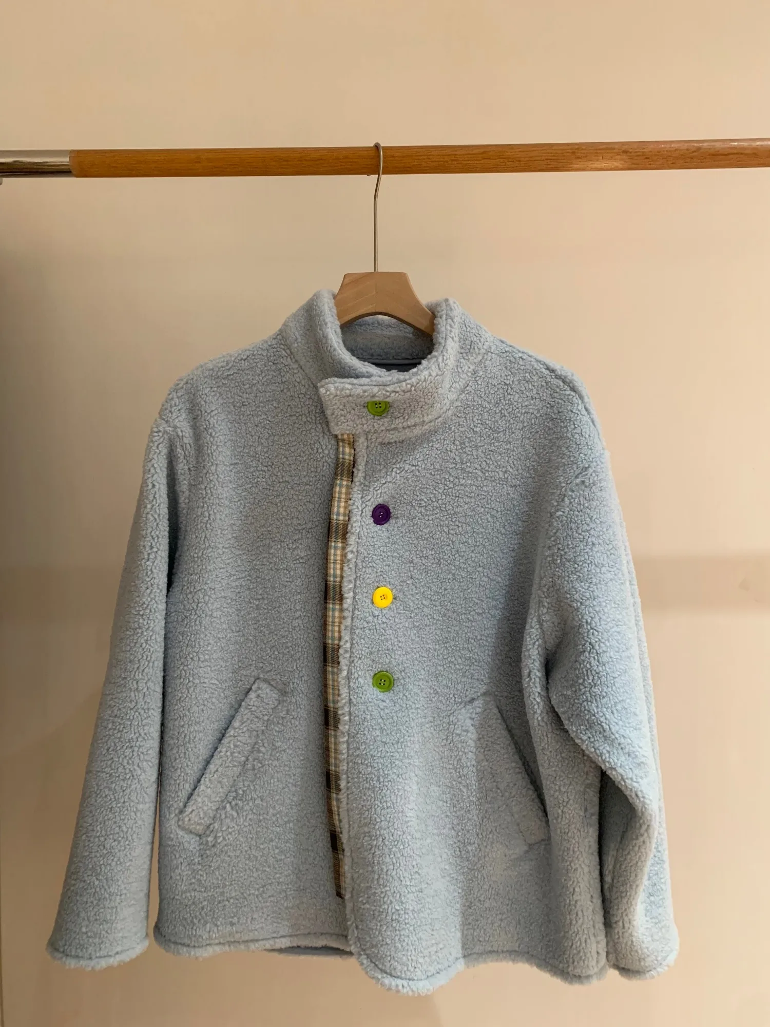 

Женская зимняя свободная пушистая теплая куртка ANDEARDI из корейского овечьего меха с воротником-стойкой, модная, из полиэфирного волокна, длинная