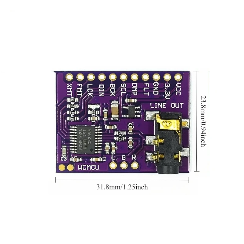 2pcs GY PCM5102 I2S IIS DAC Audio Decoder Board High Quality Lossless Digital to Analog for Raspberry Pi Arduino