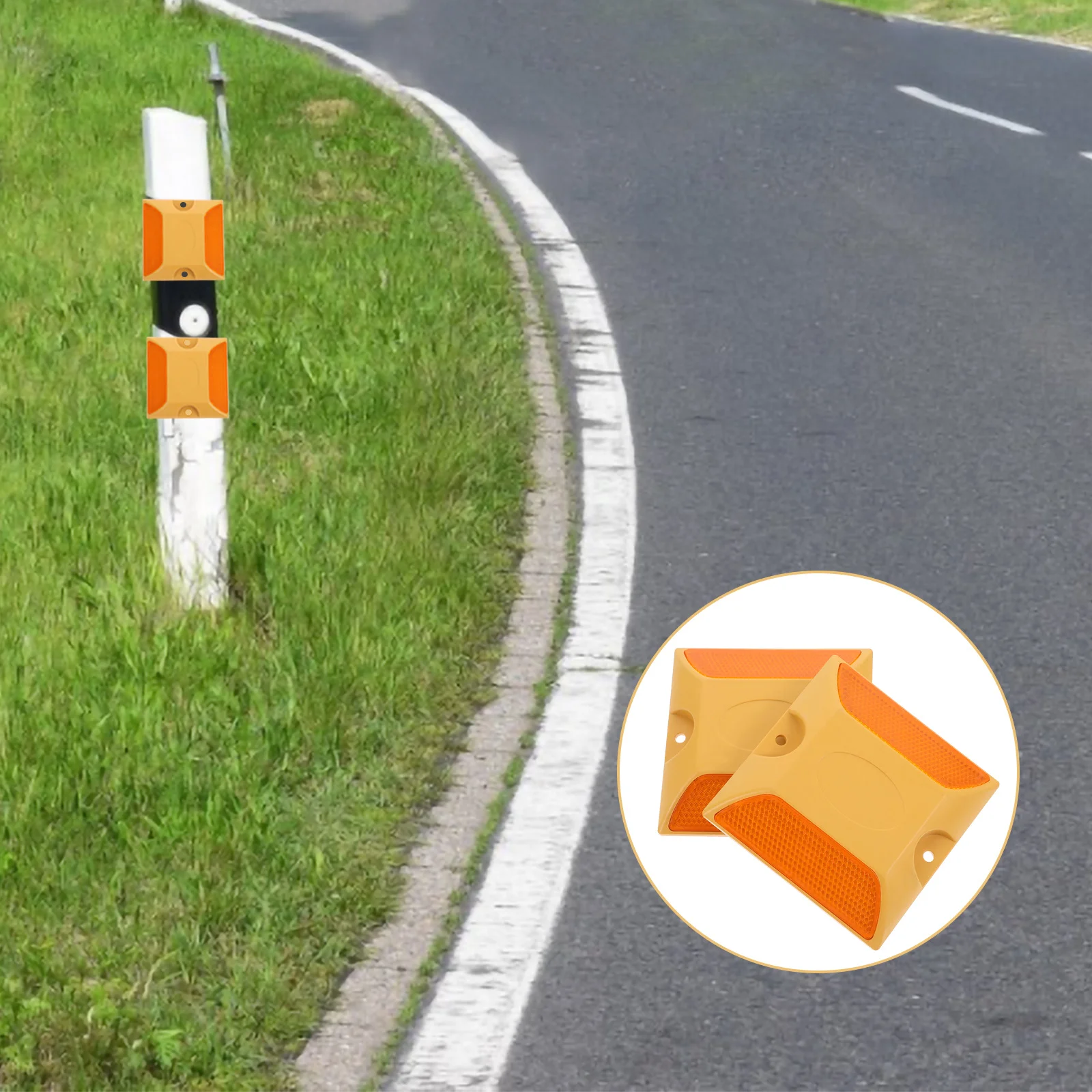 5pcs Set of 5 Drive Way Markers Driveway Reflective Road Rectangle Stud Studs Reflectors Pavement