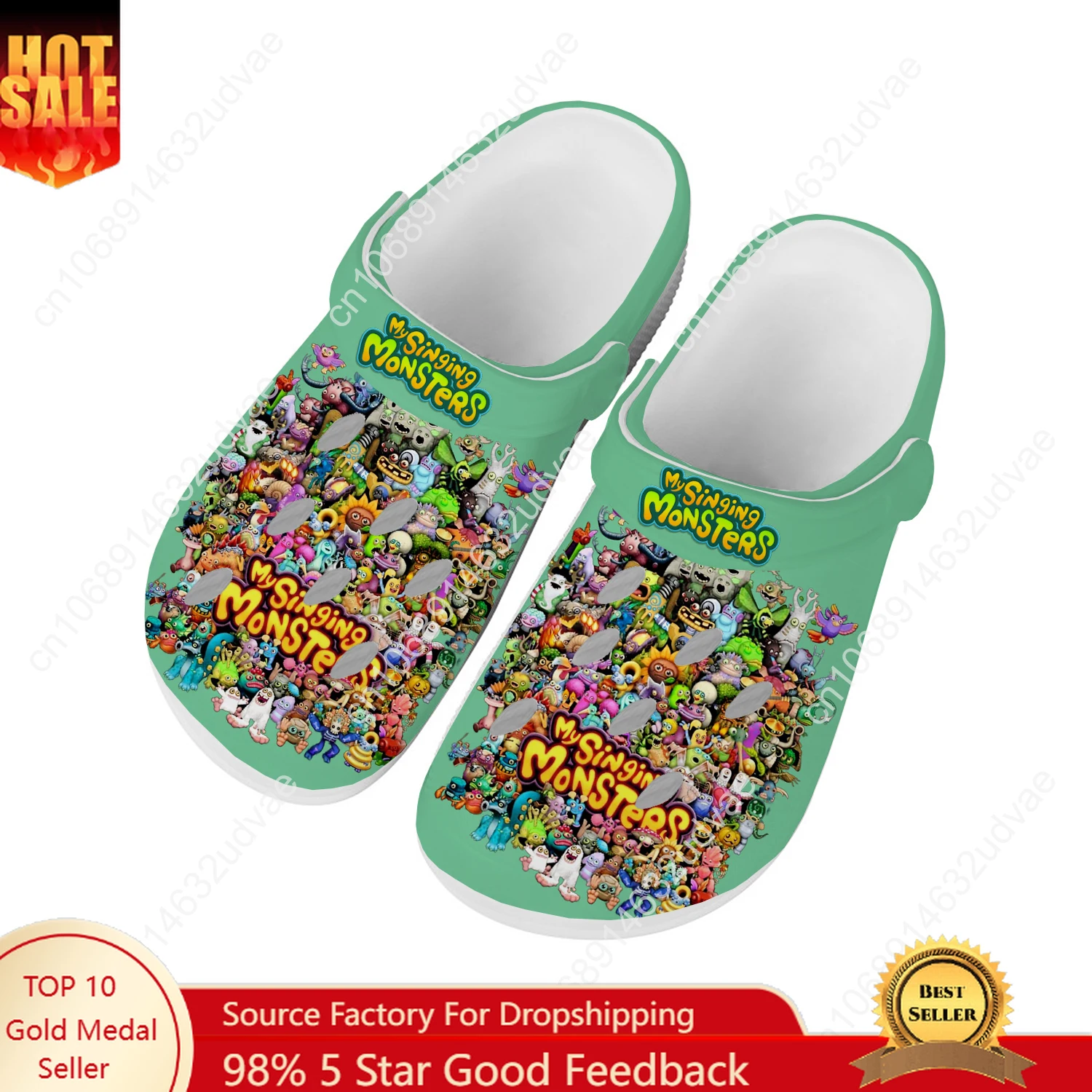 

My Singing Monsters Water Shoes Men Women Teenager High Quality Home Garden Clogs Custom Sandals Beach Breathable Hole Slippers