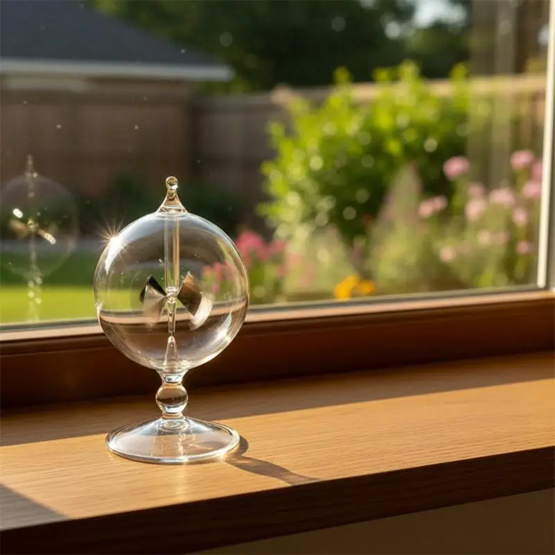 

Solar Power Crookes Radiometer Light Pressure Windmill 4 Vanes Educational Physics Gadget Science Gift for Boys Girls Home Study
