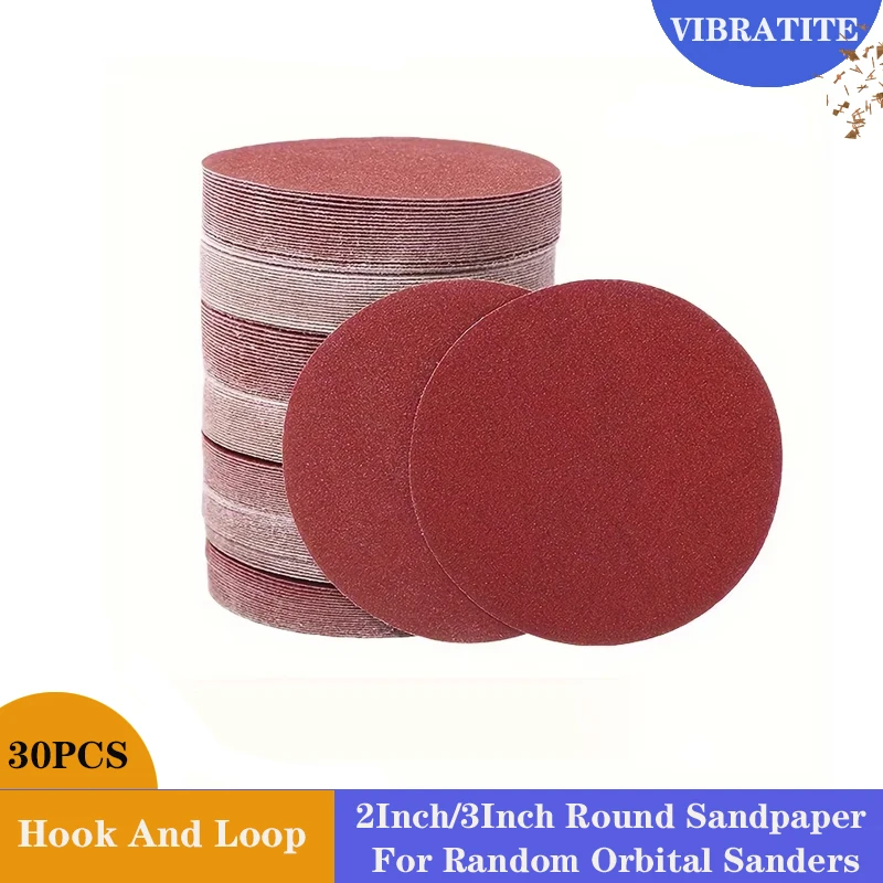30PCS 2/3 Inch Sanding Discs Hook & Loop Sandpaper Abrasive SanderPaper for Polishing Metal Woodworking Abrasive Rotary Tools