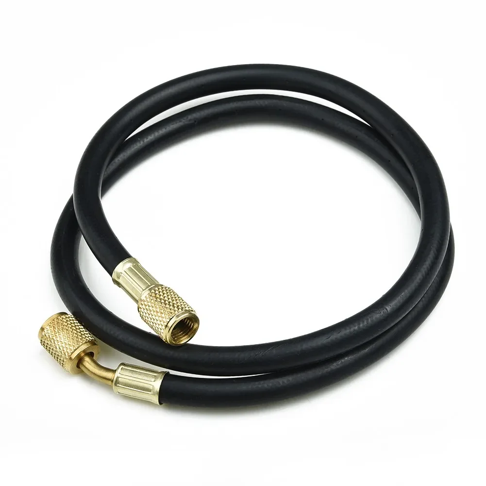 R-410A Charging Hose Refrigeration Replacement 1/4 Inches SAE 800PSI Black Brass Equipment Industrial Practical