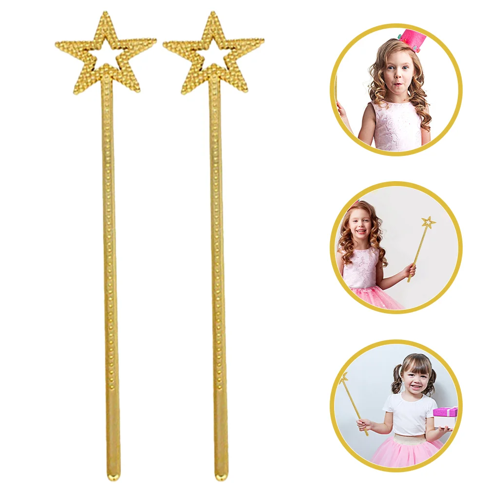 

2 Pcs Fairy Wand Wands Gift Kids Toys Plastic Stage Performance Prop Halloween Party