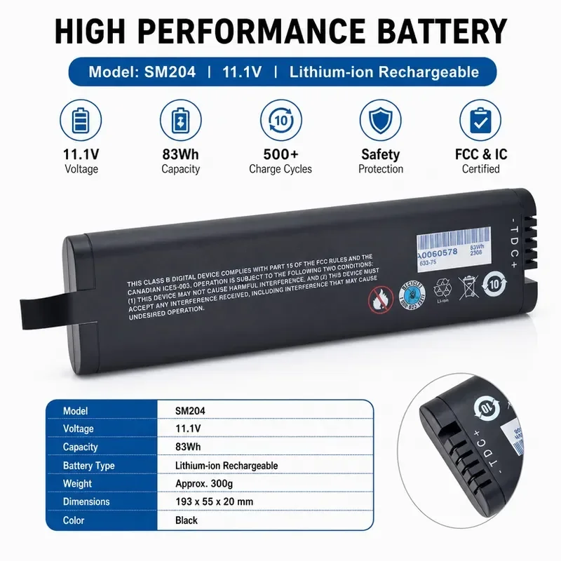 [NEW]  Replacement Battery for Anritsu SM204 633-75 Li204SX-66A MS2721A Instrument High Capacity Rechargeable Power Supply