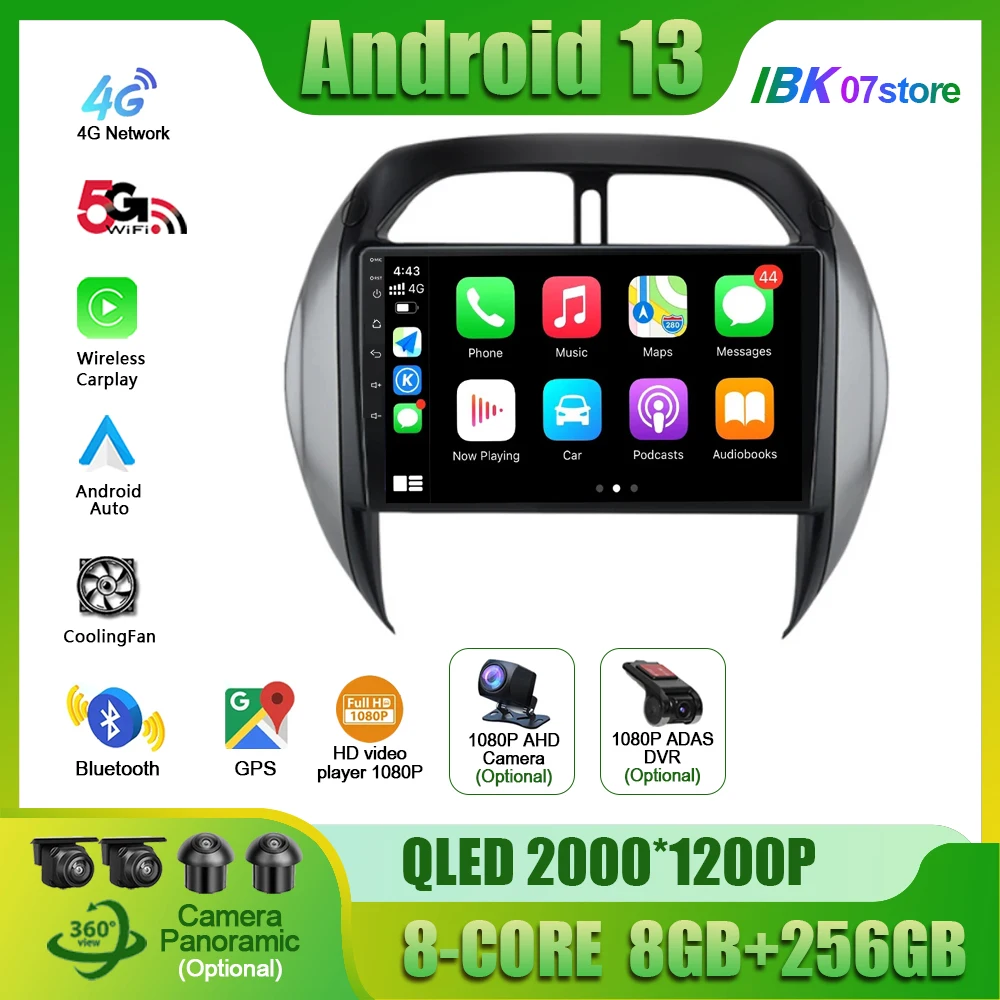 

Android 13 For TOYOTA RAV4 2003 - 2005 Car Radio Multimedia Wireless Carplay Navigation 4G GPS 2 Din Navigation Screen Stereo