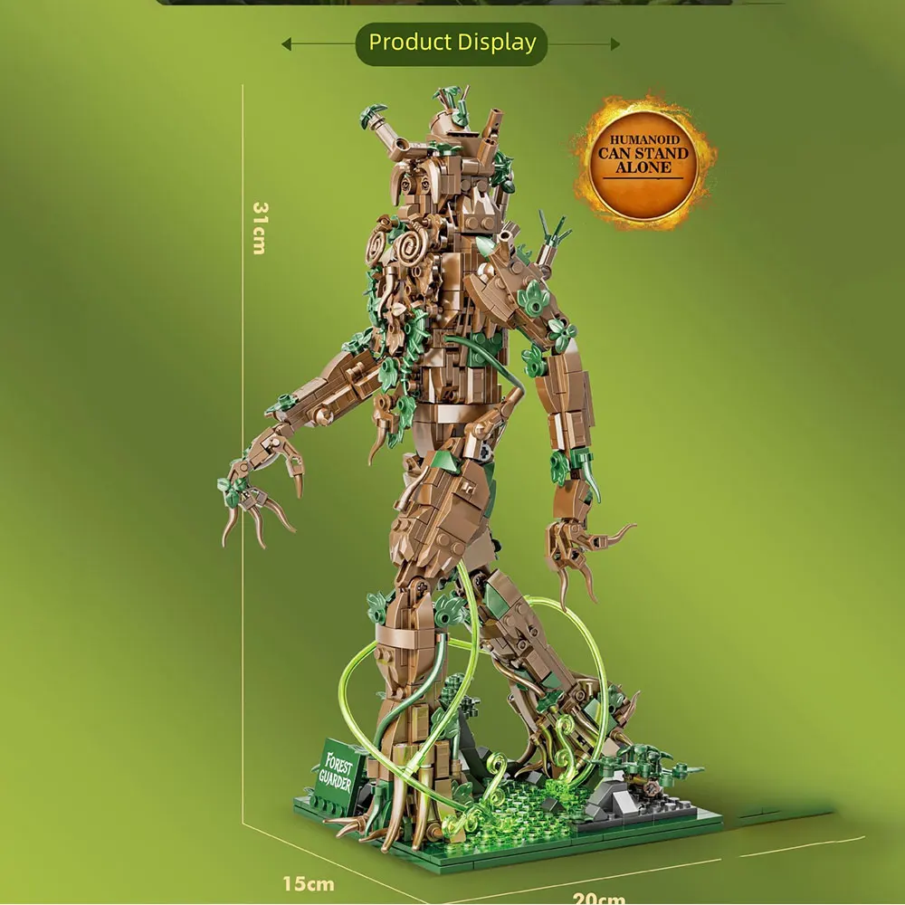 918PCS MOC Rings Tree Beard Man Building Blocks Anime Tree Shepherd Treebeard Bricks Movie Action Figure Assemble Model Toy Gift