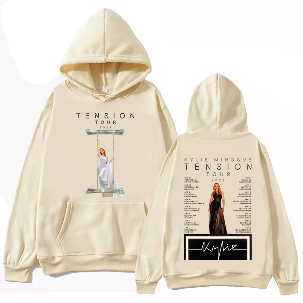 2025 Kylie Minogue Tension World Tour Hoodie Harajuku Hip Hop เสื้อสวมหัวเสื้อกันหนาว