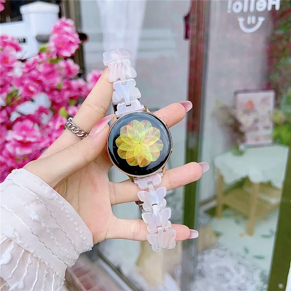 20mm 22mm Butterfly Resin Strap for Samsung Galaxy Watch 6 43mm 47mm 5 Pro 4 Classic Band 45mm 40mm 44mm 42mm Slim Bracelet