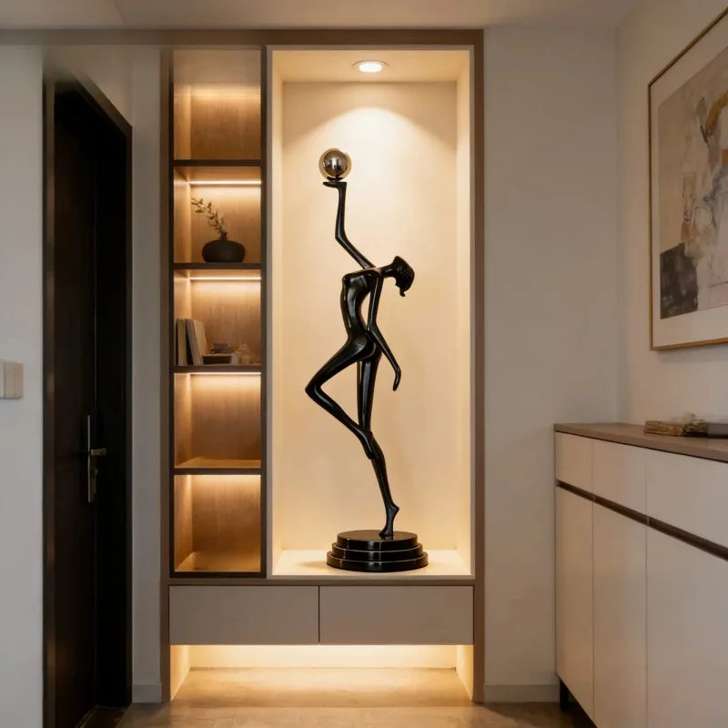 Abstract figure art sculpture ornament slender high sense niche living room vertical decoration