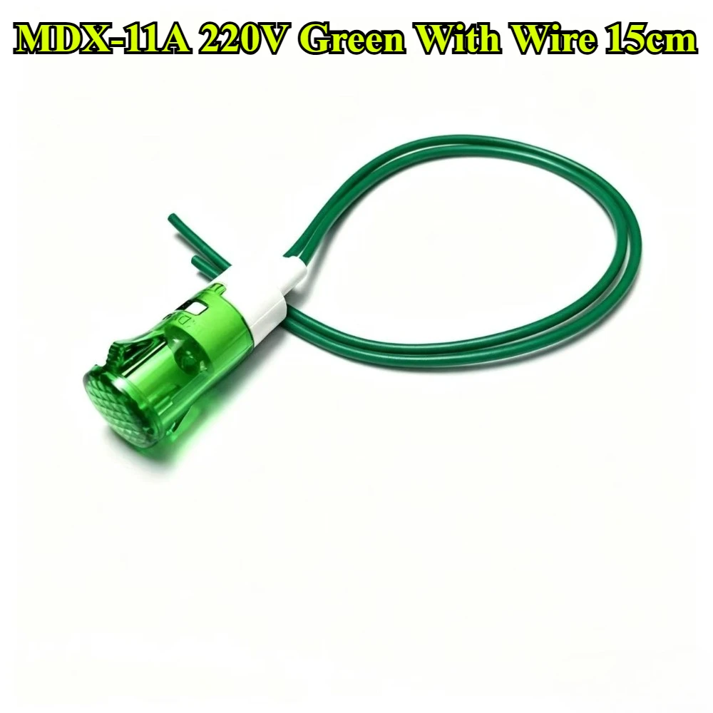 20Pcs Guiding Signal Lamp MDX-11A MDX-14A Panel Mounting Indicator 220V Red Green Yellow Lights Indicators Lights With Wire 15CM