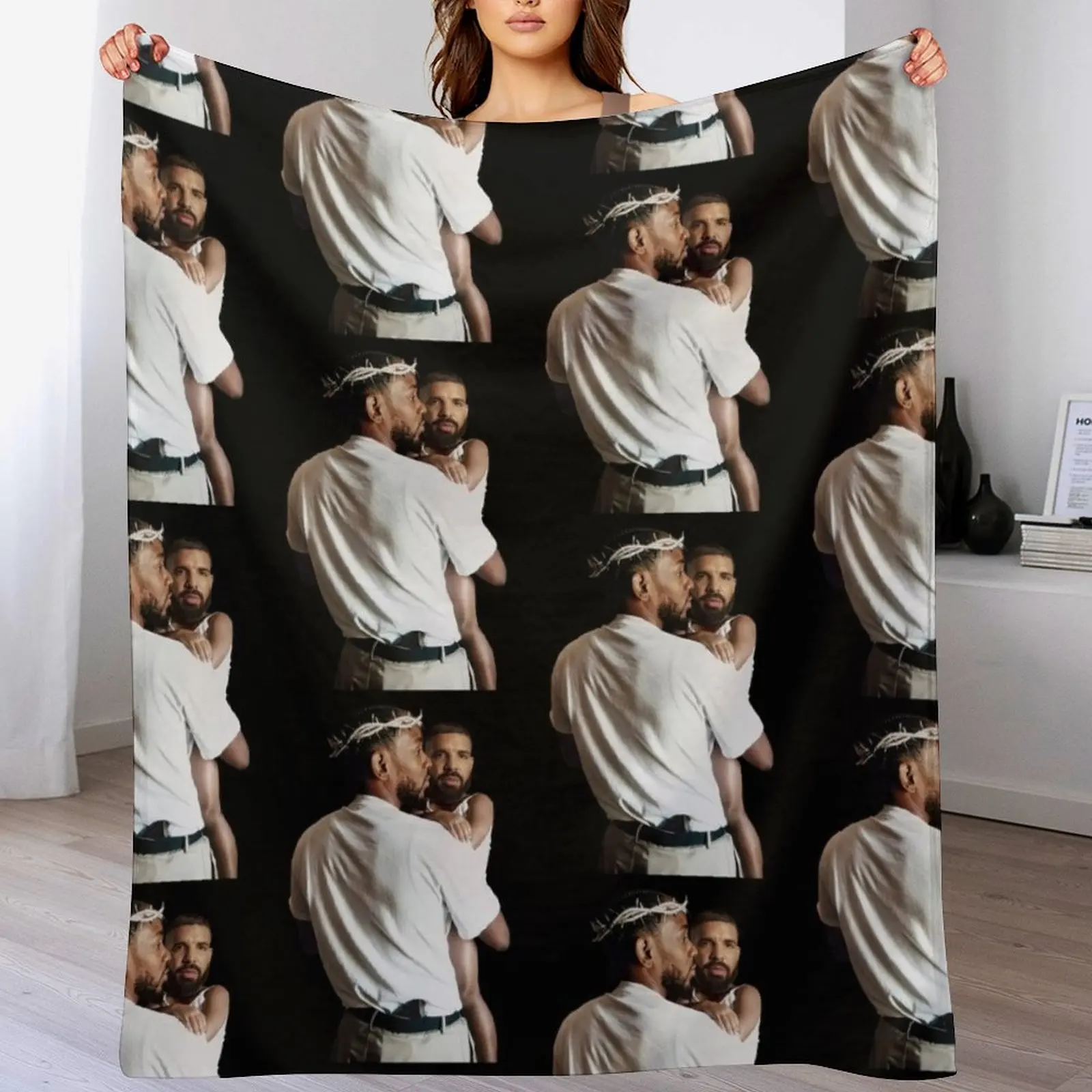 Kendrick Lamar Holding Baby Drake Throw Blanket Lightweight Warm Blanket for Indoor Outdoor Use