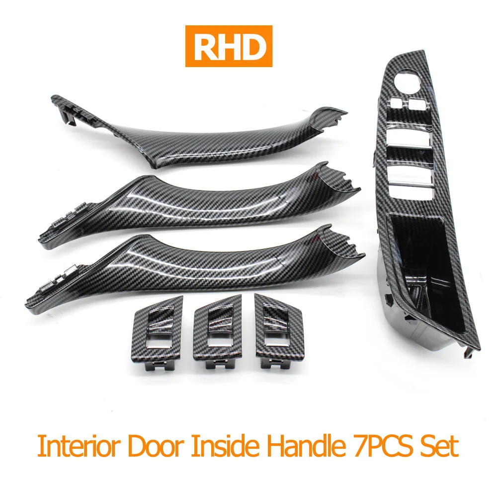 LHD RHD Carbon Fiber Innen Tür Armlehne Panel Pull Griff Set Für BMW 5er F10 F11 523i 525i 528i 530i 535i 540i 550i