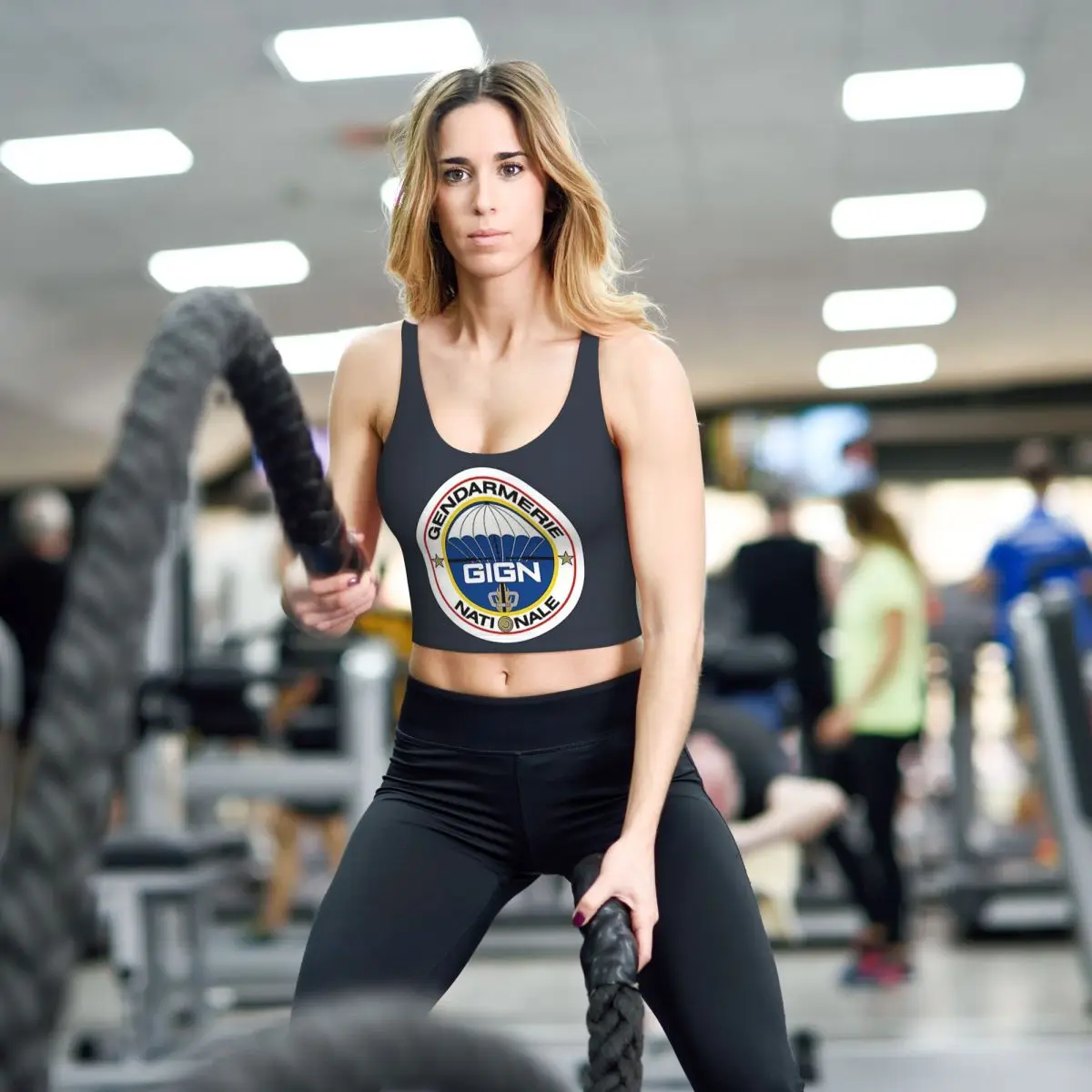 

Custom National Gendarmerie Intervention Group - GIGN Women Sports Vest Bras Gym Workout High Impact Yoga Crop Tank Tops