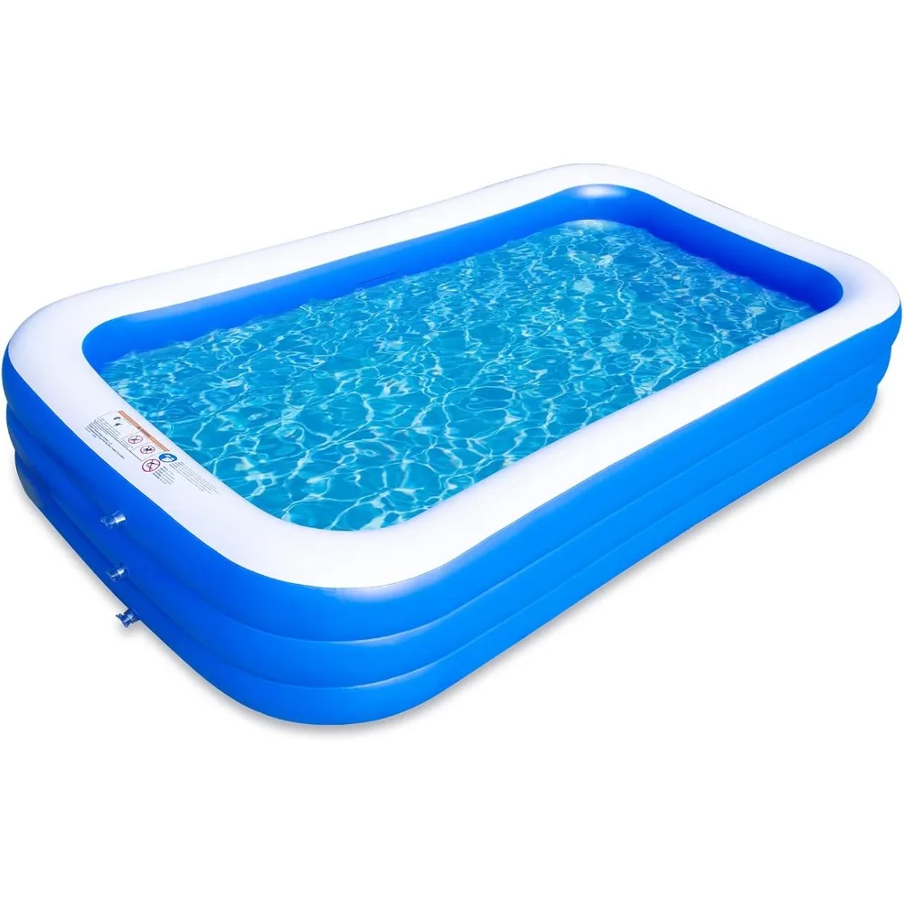 

Inflatable Swimming Kiddie Pool for Adults Kids Ages 6-12, Size 120" X 72" X 22" Large Blow Up Pool