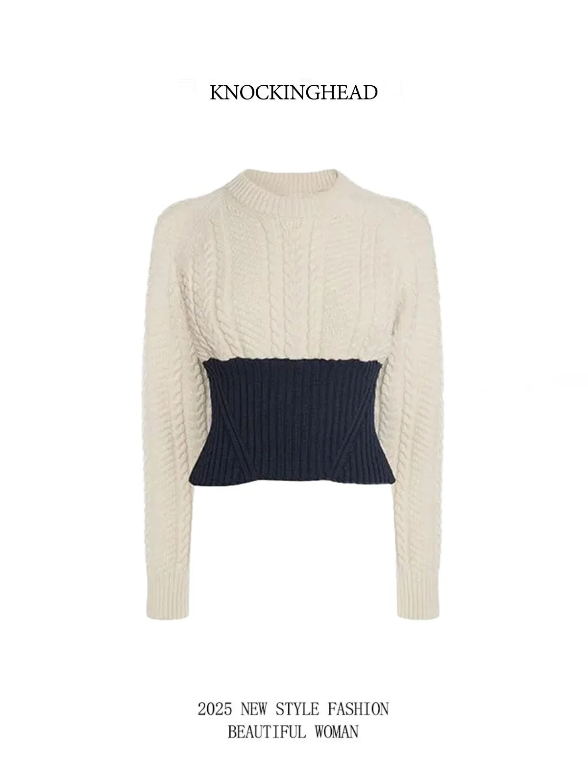 

Новая женская вязаная кофта с длинным рукавом и высокой талией, маленький размер, для повседневной носки