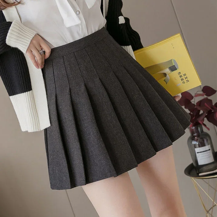 

Pleated Skirt Women's Short Skirt High Waist Large a Thin Woolen Skirt Ropa Mujer Mini Skirts Clothes for Women
