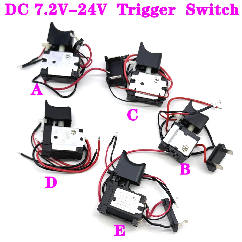 

7.2- 24V With Small LED Light Electric Drill Speed Controller Switch Lithium Battery Cordless Drill Speed Control Trigger Switch