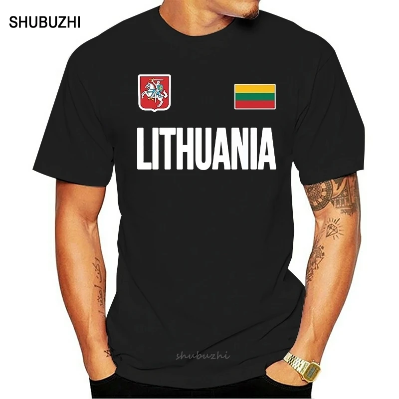 shubuzhi Men Short Sleeve Cool T-Shirts Designs Best Selling Men T-Shirt Lithuanian Flag Soccer Fan Jersey Lietuva T-Shirt