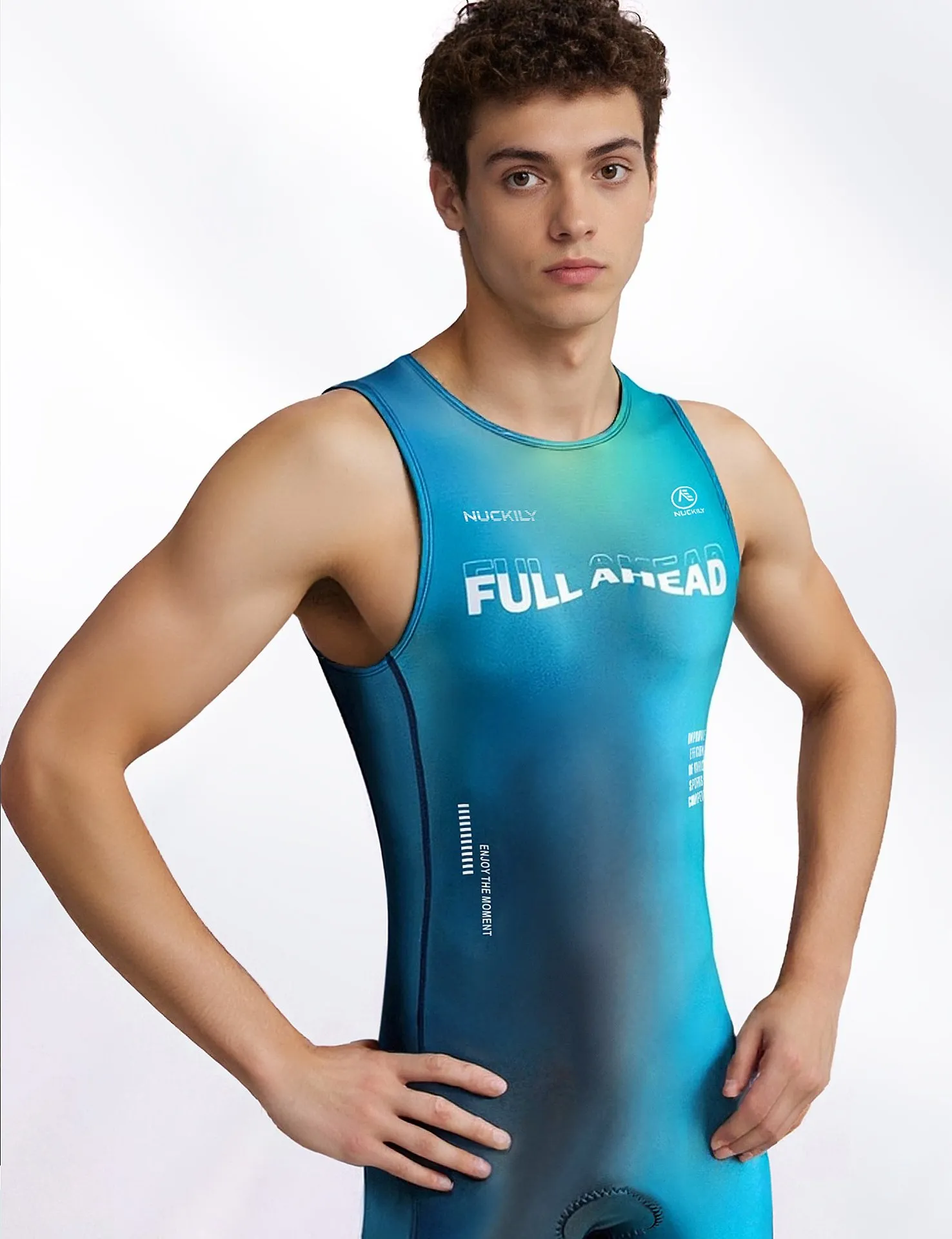 NUCKILY Triathlon-Anzug Ärmellos Jugend Ironman Schwimmen Radfahren Laufen Einteiliger Schnelltrocknender Atmungsaktiver Gepolsterter Reißverschluss am Rücken Rennausrüstung – Detail 6