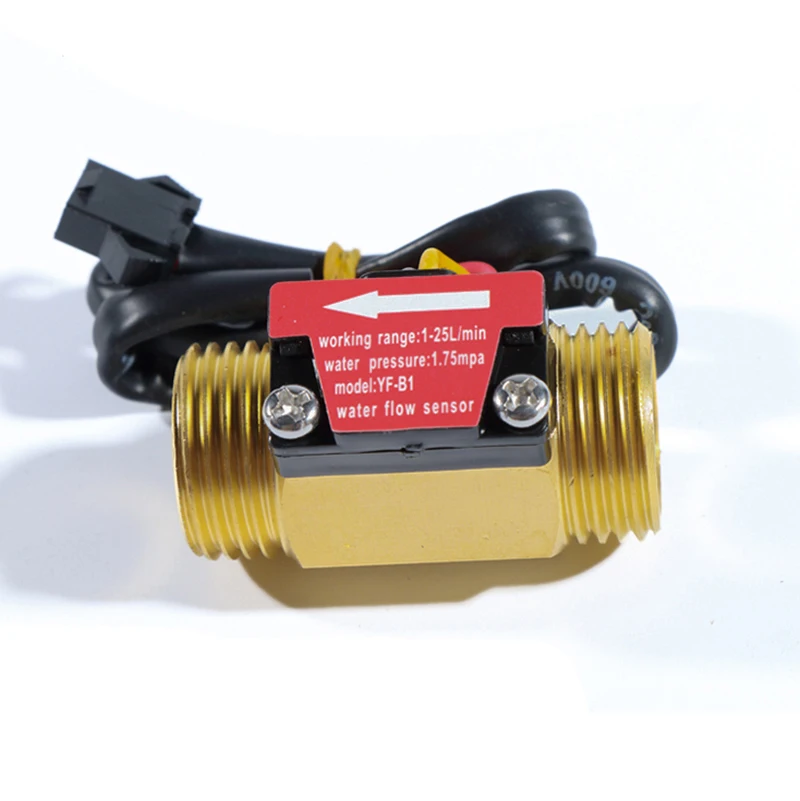 1/2" 3/4" 1 Zoll Messing Hall Flow Sensor Wasserdurchflusssensor Durchflussmesser Steuerung Flüssigkeitssensorschalter – Detail 1