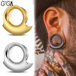 Giga 2Pcs Ear Plugs Tunnels Stretcher 316L Stainless Steel Gauges Expander 8mm-25mm Body Piercing Jewelry Earrings Punk