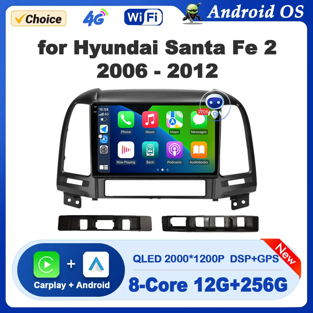 

9 '' Android System GPS Navigation for Hyundai Santa Fe 2 2006 - 2012 Car Radio Multimedia Video Player Stereo DSP Head Unit BT
