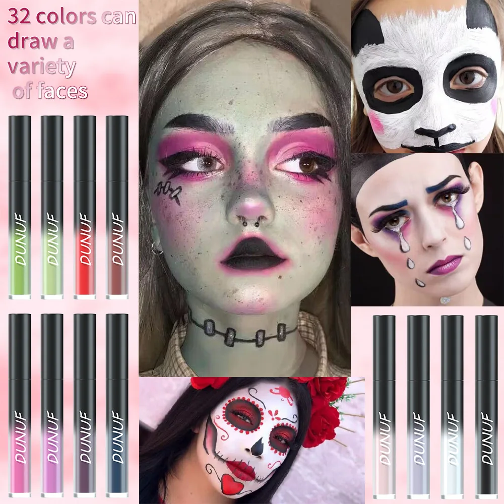 Galaxy Soft Mist Lip Glaze Oogschaduw Gezichtskleur 32-kleuren Multifunctionele make-up met kleurslot