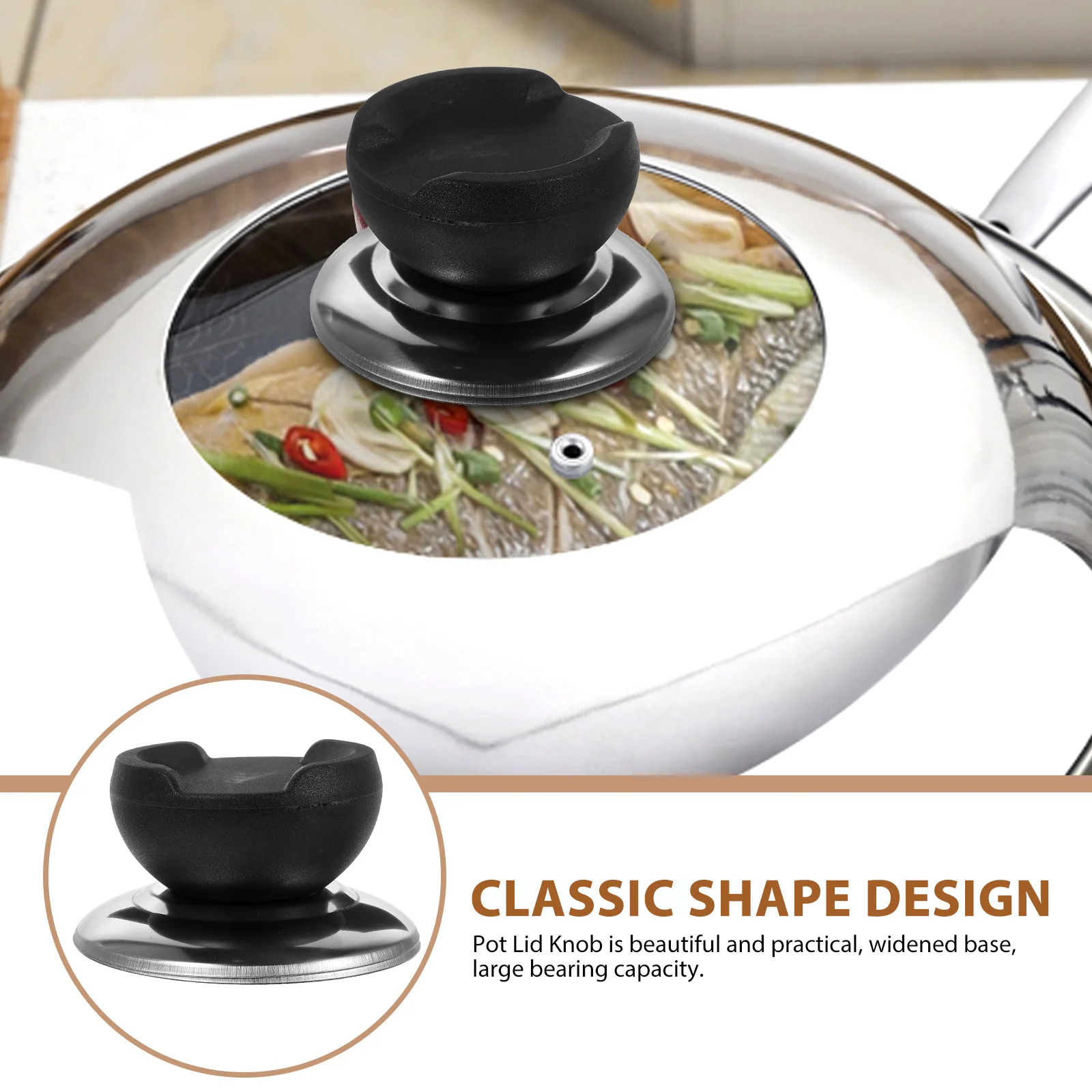 

2Pcs Wear-Resistant Pot Lid Handle Anti-Scald Replaceable Knob Easy to Grasp Comfortable for Pots Pans Lid Knob