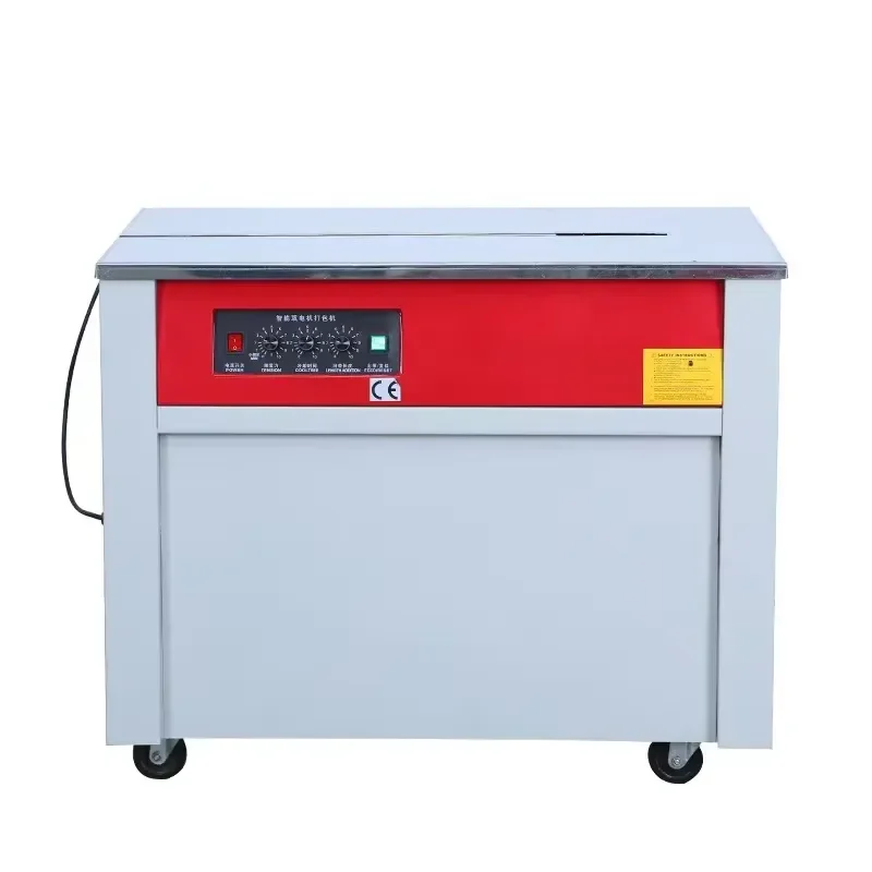 Double Motor Semi-auto Carton Strapping Machine High Speed PP Plastic Strap Band Box Packing Bundling Equipment
