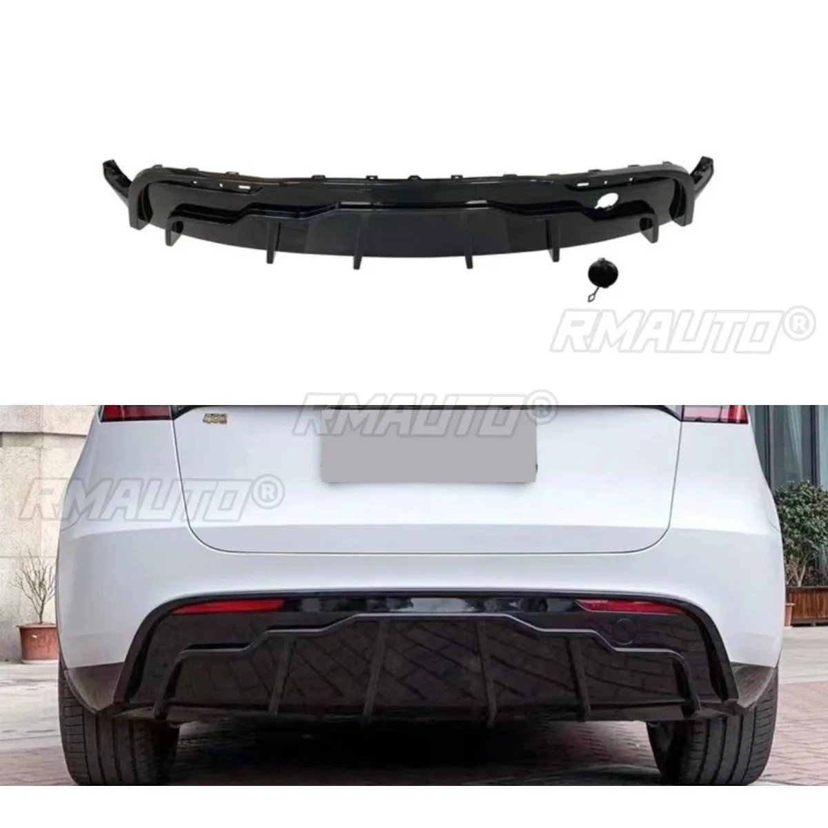 For Tesla Model Y FAST Car Rear Bumper Lip Splitter Diffuser Spoiler For Tesla Model Y FAST 2019-2023 Bumper Guard Body Kit