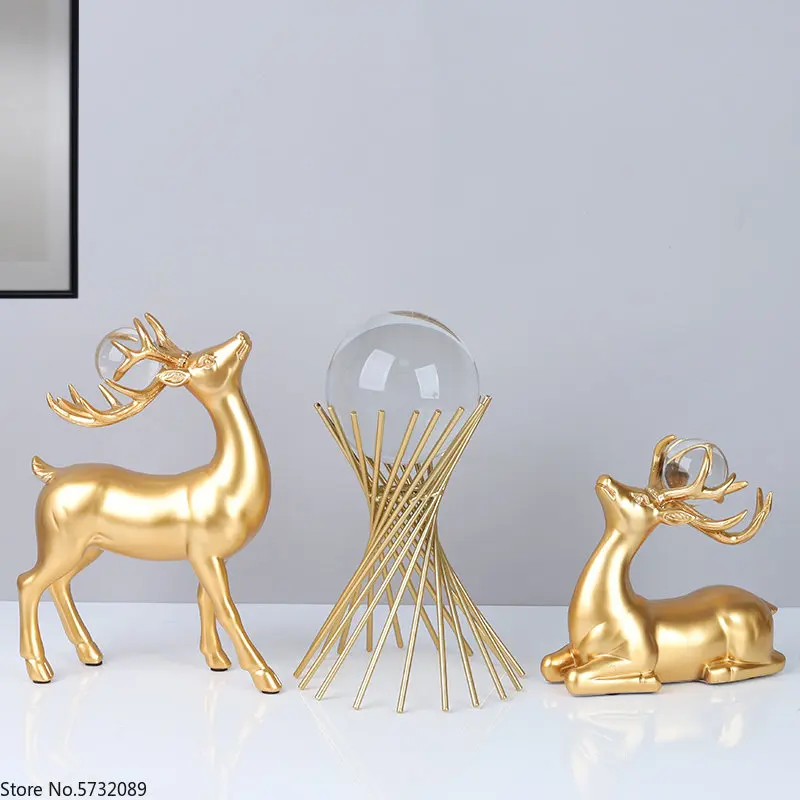 

Light Luxury, Wealth, Deer Decoration, Creative Living Room, Home, TV, Wine Cabinet, Office Desktop Relocation gift