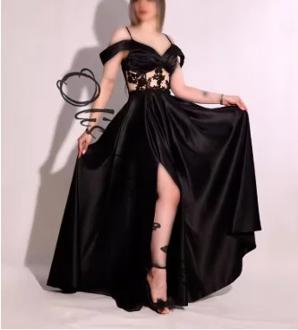 

платья для выпускного вечера без рукавов по индивидуальному заказу с открытыми плечами, плиссированные кружевные платья с разрезом по бокам, длиной до пола, вечерние платья, вечерние платья