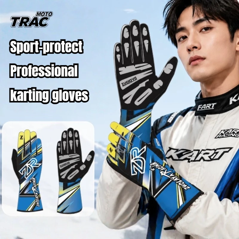 Hot Full Palm Silicone Breathable Kart Racing Gloves Motocross Karting Wear-Resistant with Anti Slip Lightweight Men Gloves