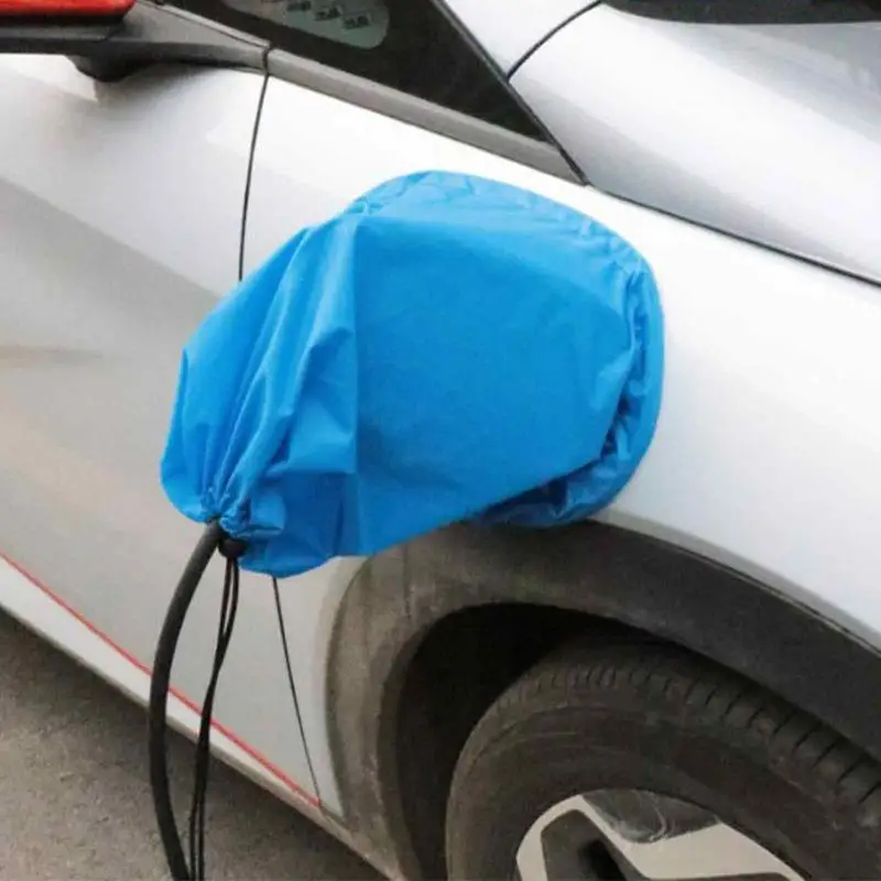 Charging Port Cover Rainproof Nylon Silver-coated Cloth Shade EV Charger Holder Protector Electric Vehicle Car Accessories