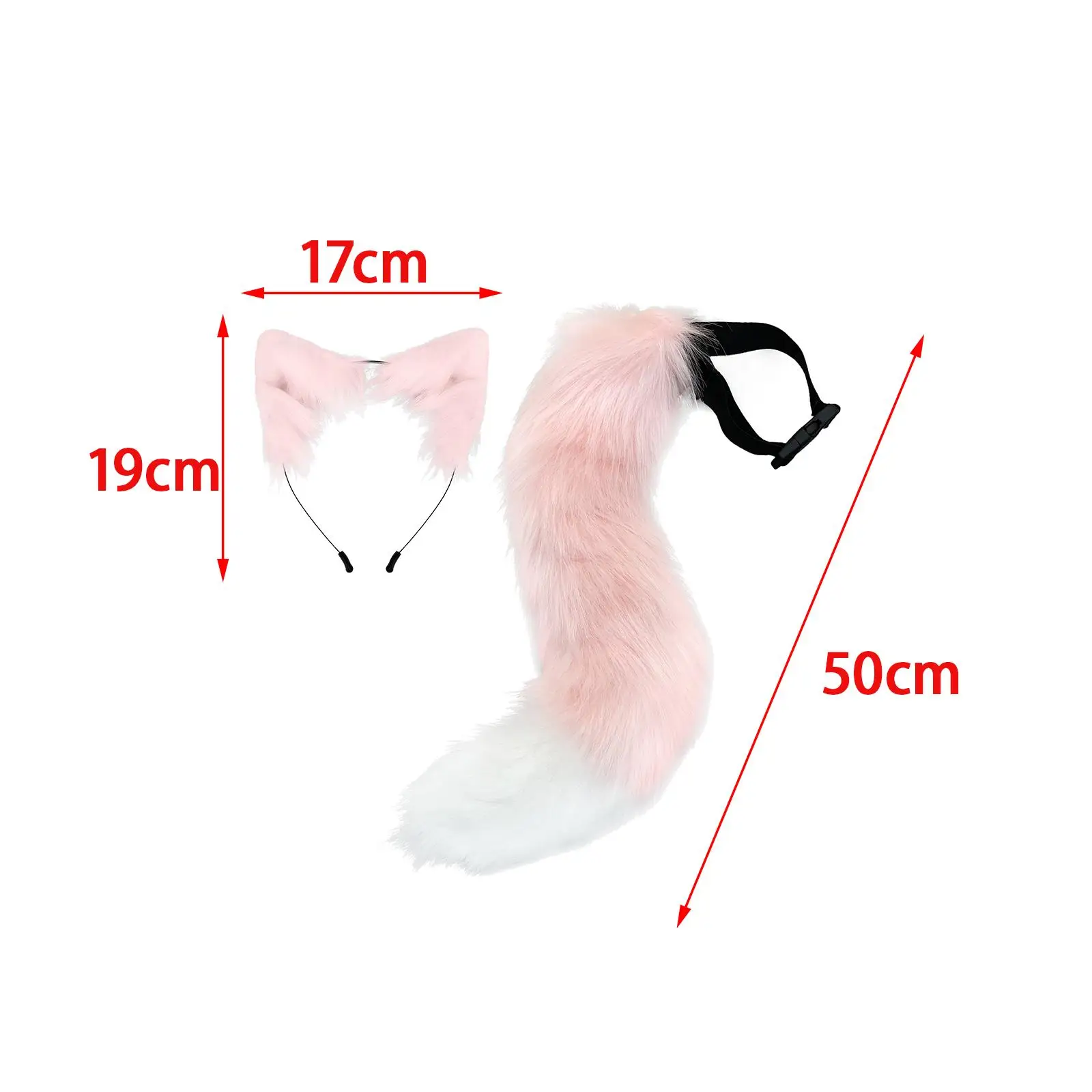 مجموعة آذان وذيل الثعلب الصناعي للأطفال والكبار وعصابة رأس على شكل أذن القط لأداء الحفلة الراقصة