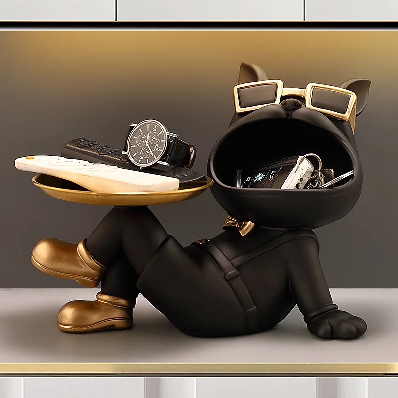 

In-Stock Key Storage Rack Suitable For Storing Figurines Ornaments And Home Decoration The Large-Mouthed Puppy Tray Is Practical