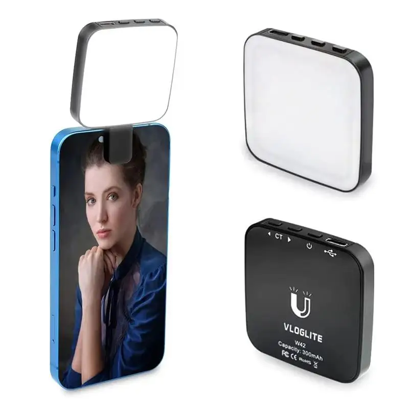 Mini Magnetic Pocket Light for MagSafe iPhone 12 13 14 Series LED Cube Fill Light Lamp with Clip for Makeup Vlog