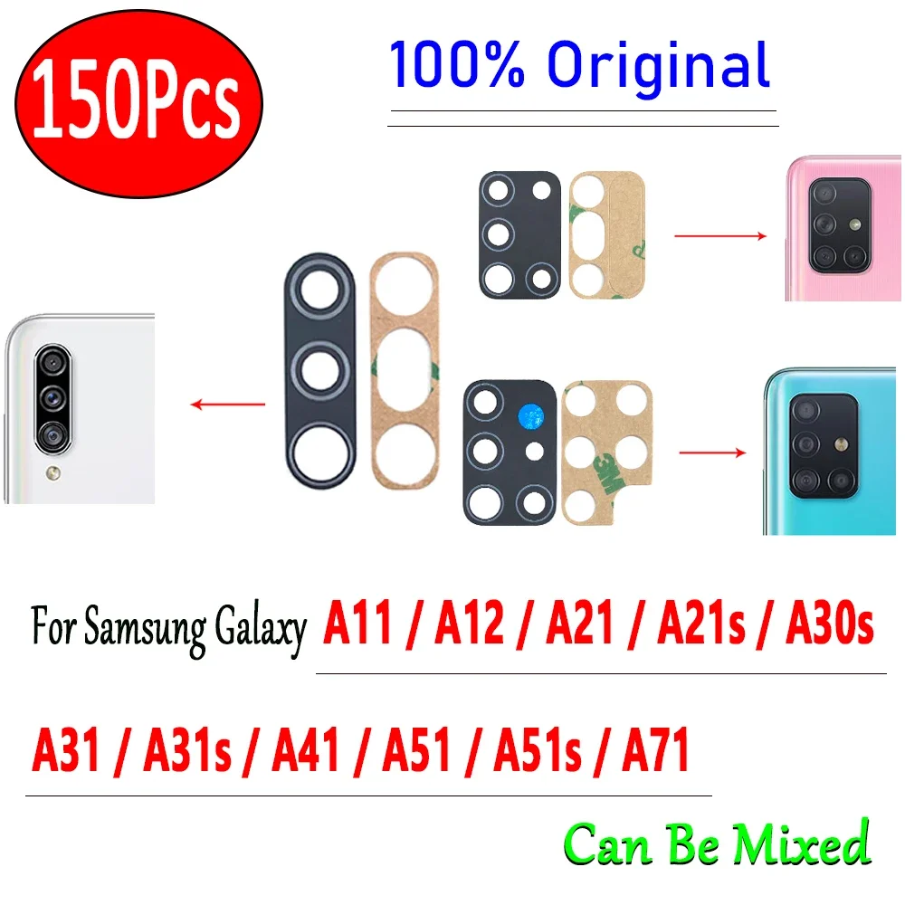 

150Pcs，Original For Samsung A71 A51 A51S A41 A31S A31 A30S A21S A21 Back Rear Camera Glass Lens with Adhesive Replacement Repair