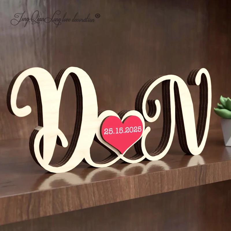 Personalized Couples Initials Sign With Hearts, Couples Custom Wood Sign, Valentine Home Decor, Valentines Gift, Gift For Him He